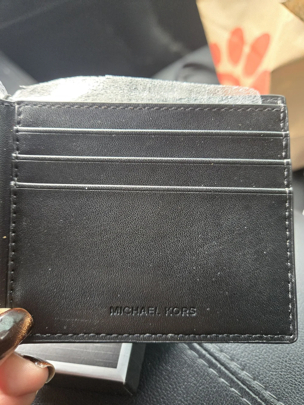Michael Kors Black Pebbled Leather Slim Billfold Wallet - Picture 4 of 8